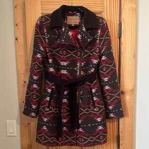 Aztec Patterned Women's Trench Coat